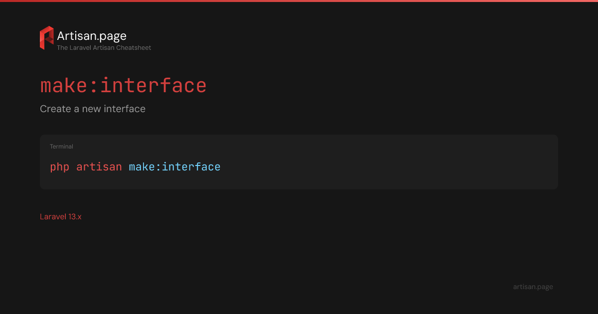 php artisan make:interface — Laravel 13.x